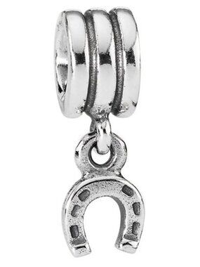 PANDORA Hanging Horseshoe Charm Authentic Sterling Silver Good Luck Horse Lover
